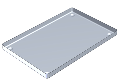 Aluminiumsbakke til instrumenter, 28x18 cm