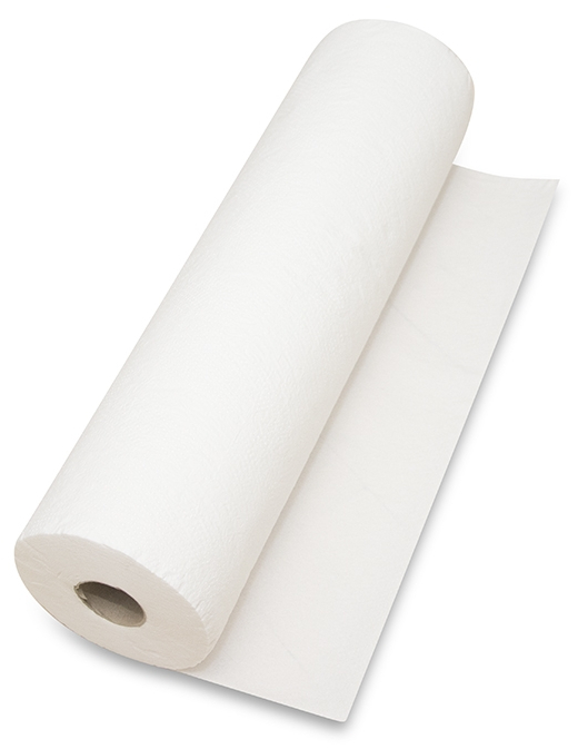 Lejepapir, hvid, 2- lags, perf., br. 50 cm